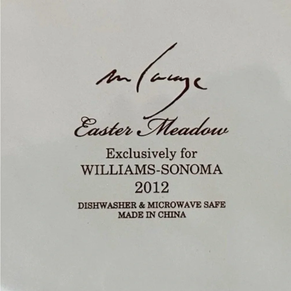 4 Williams Sonoma Meadow Bunny Salad Plates Brand New in Box